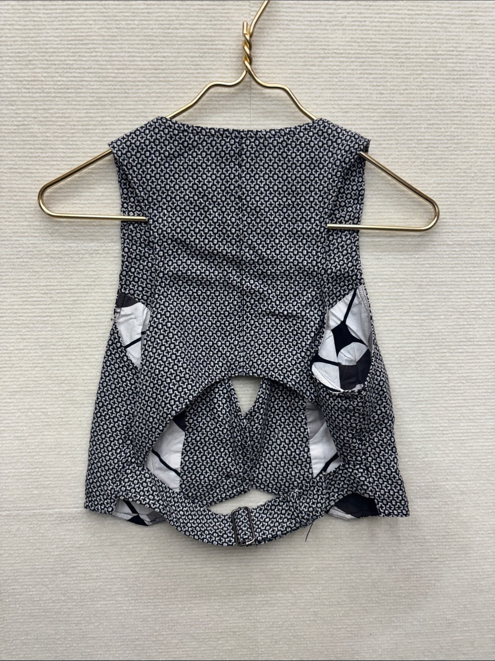 Jolt vintage Black & White Patterned Vest large - Picture 4 of 7